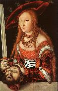 Lucas  Cranach Judith with the Head of Holofernes oil on canvas